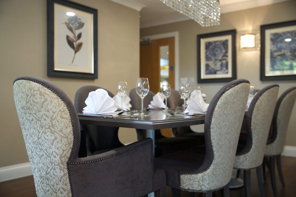 Carlton Court Care home in Barnet North London private dining room
