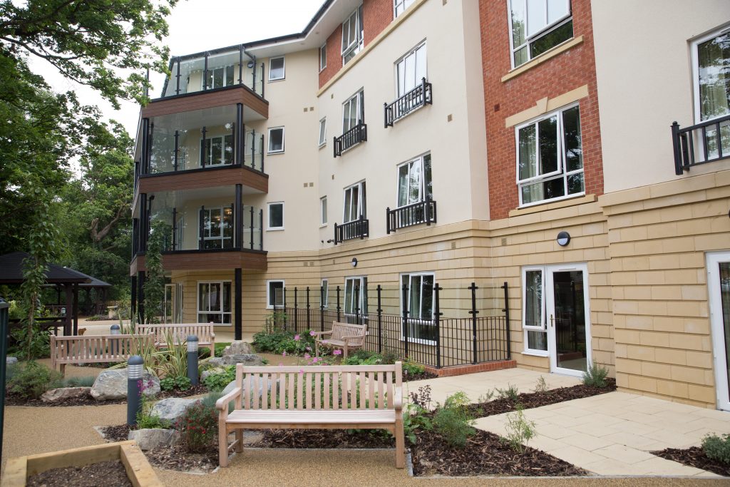 Cuffley Manor Care home in Potters bar Hertfordshire Benches and external area