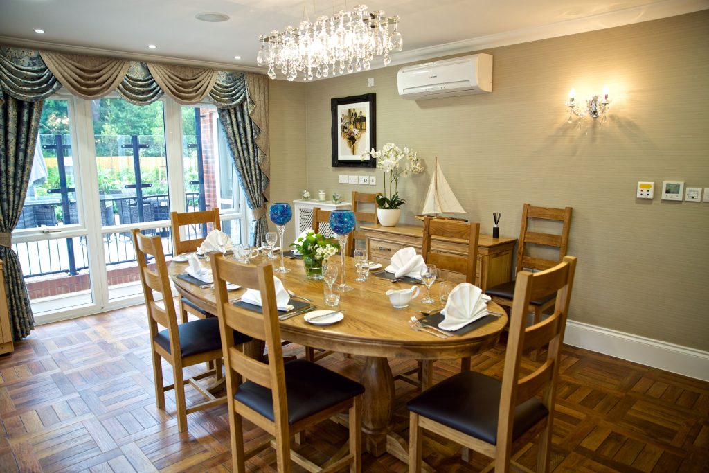 Old Bisley Road care Home Camberley Manor dining room