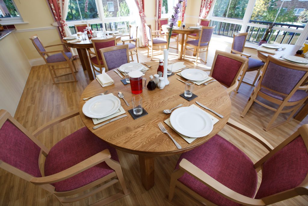 Cooperscroft Care home Brookmans Park TLC Care table decor